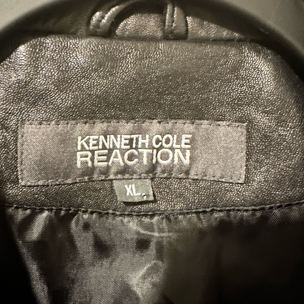 Kenneth Cole Reaction 100% Leather Black Moto Lined Jacket Women’s Size XL‎ - Picture 2 of 10
